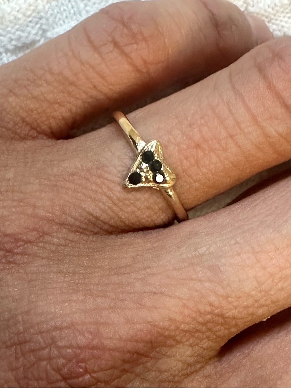 Black rhinestone boutique ring